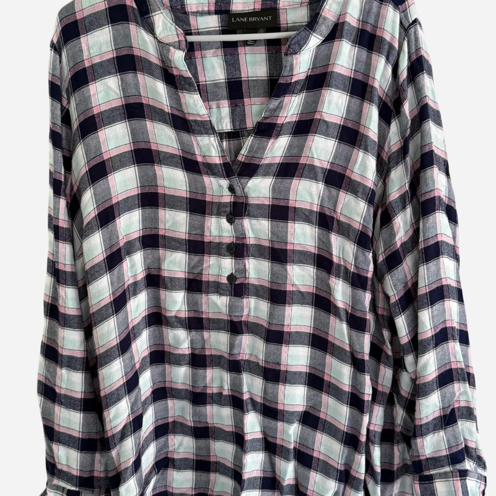 Lane Bryant Multicolor Plaid Shirt 18/20